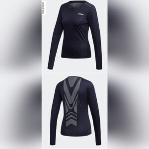 Adidas Enhanced Motion Long Sleeved Climalite Tee in Black and White - Size M